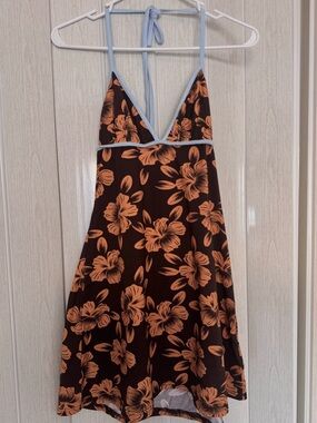 Princess Polly Halter Floral Brown Mini Dress NWT